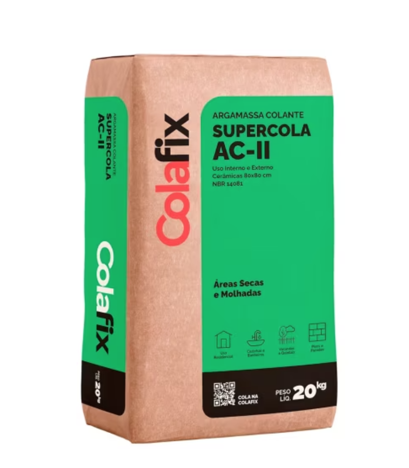 Argamassa AC2 Cinza Super 20Kg Colafix